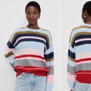 Striped Multicolor Women's Crew Neck Sweater